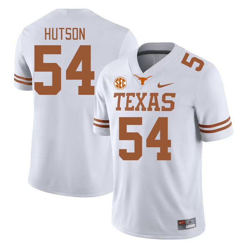 Texas Longhorns #54 Cole Hutson SEC Conference College Football Jerseys Stitched Sale-White